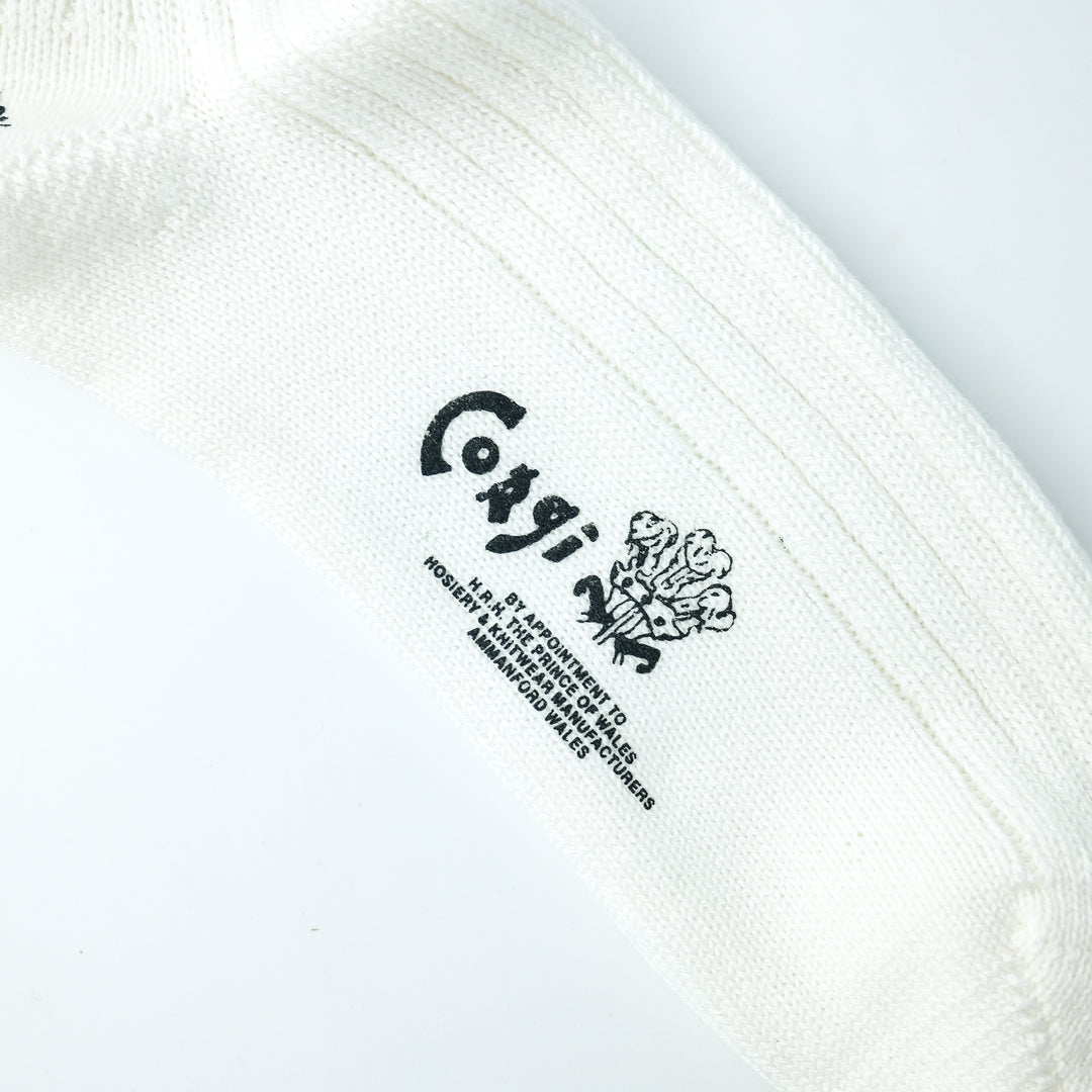 【MENS】SOFT COTTON 5×1 RIB SHORT SOCKS WHITE