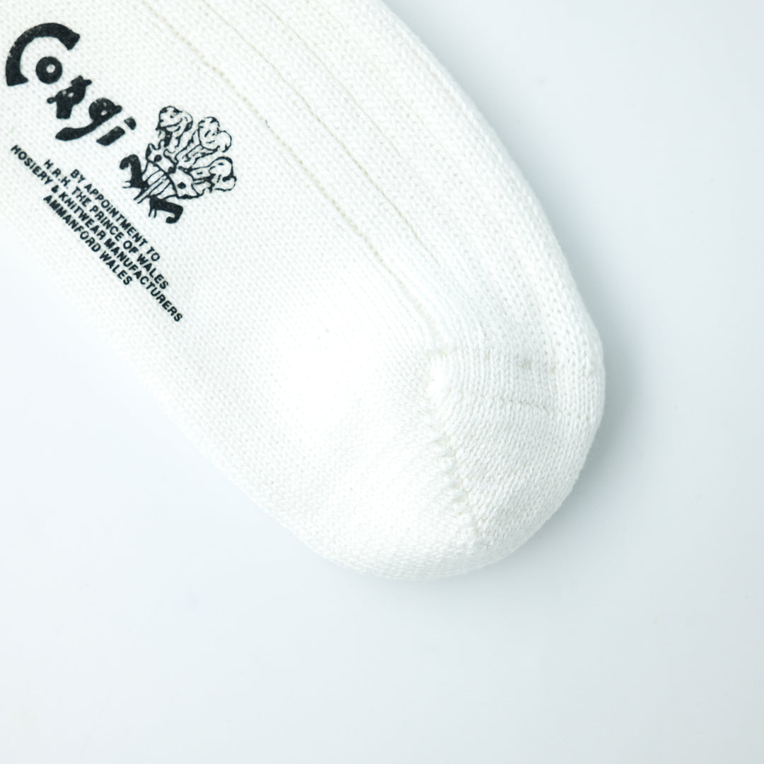 【MENS】SOFT COTTON 5×1 RIB SHORT SOCKS WHITE