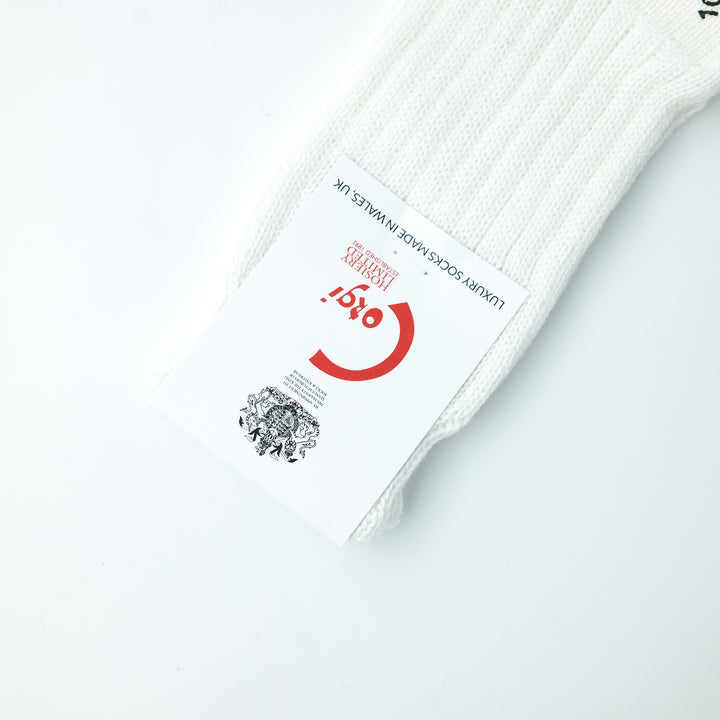 【MENS】SOFT COTTON 5×1 RIB SHORT SOCKS WHITE