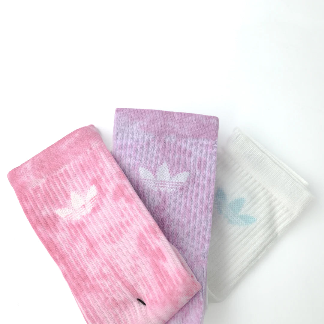 adidas Originals TIE DYE クルーソックス 3PACK BLISSPINK/BLISSLILAC/WHITE