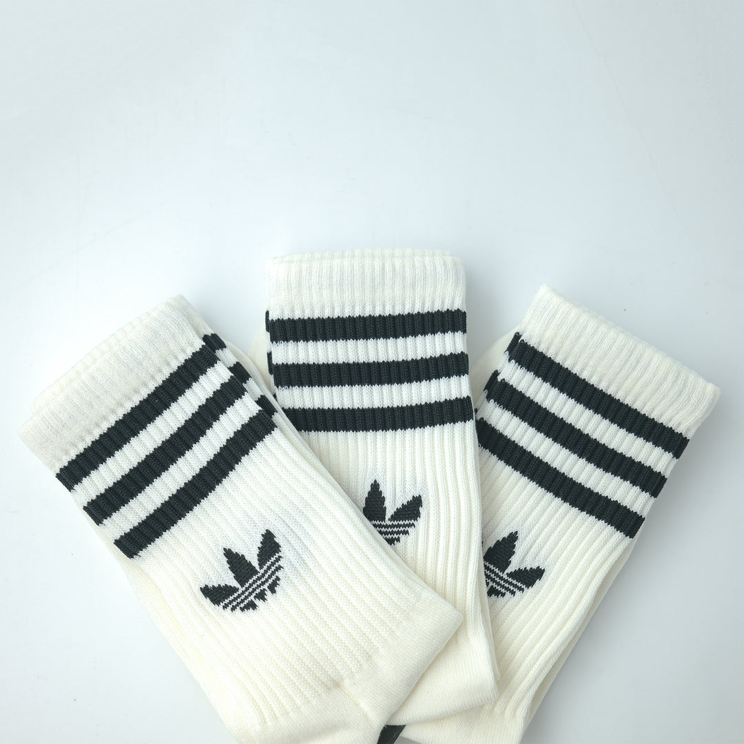 adidas Originals  3S CREW S 3P スリーストライプス クルーソックス 3PACK OFF WHITE