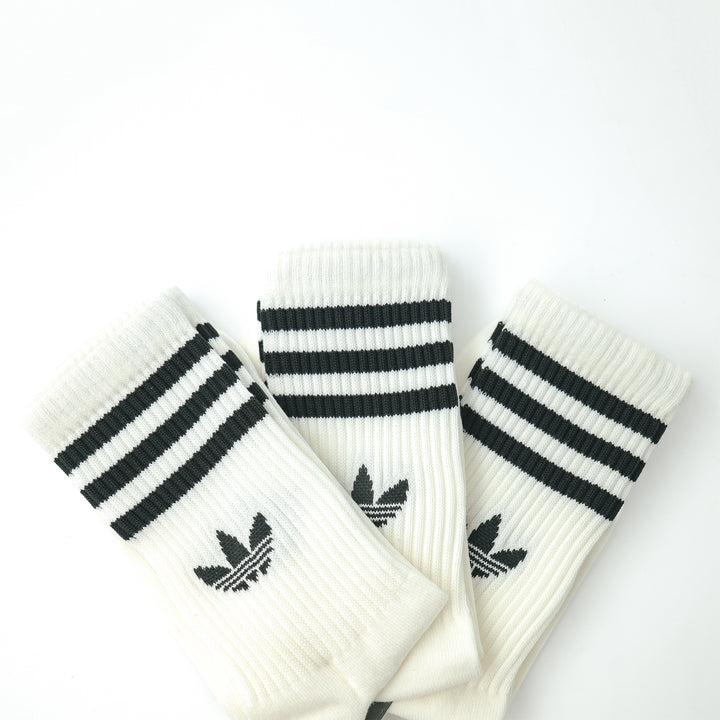 adidas Originals  3S CREW S 3P スリーストライプス クルーソックス 3PACK OFF WHITE