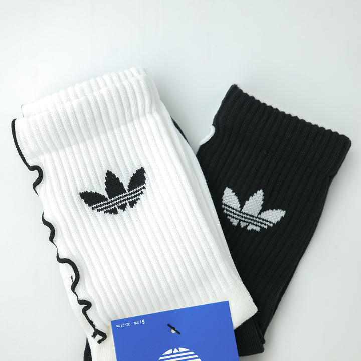 adidas Originals  RUFFLE CREW フリル クルーソックス 2PACK WHITE/BLACK