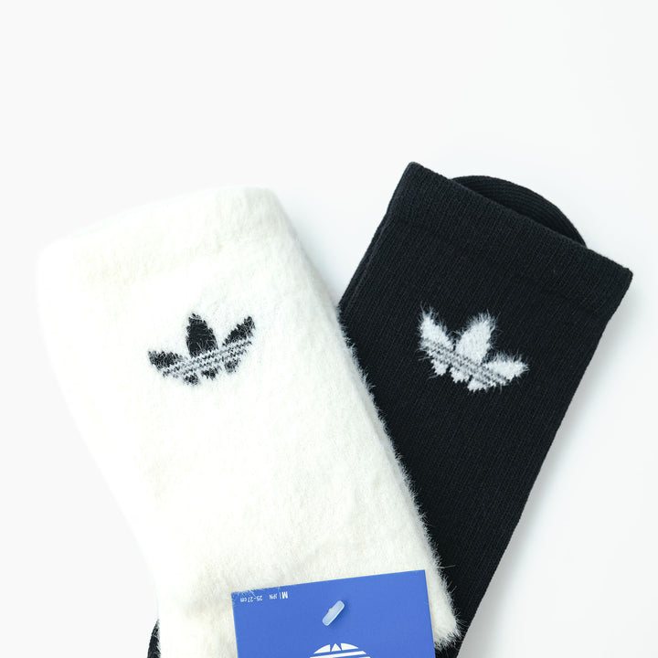 adidas Originals  FLUFFY CR S フラッフィー クルーソックス 2PACK OFF WHITE/BLACK