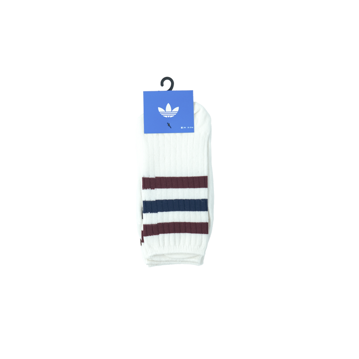 adidas Originals  3S RIB CR S スリーストライプス リブ クルーソックス 2PACK WHITE/MAROON