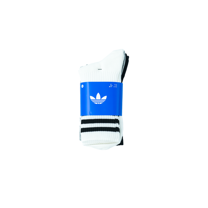 adidas Originals 3S CREW SOCK スリーストライプス クルーソックス 3PACK WHITE/MEDIUM GREY HEATHER/BLACK