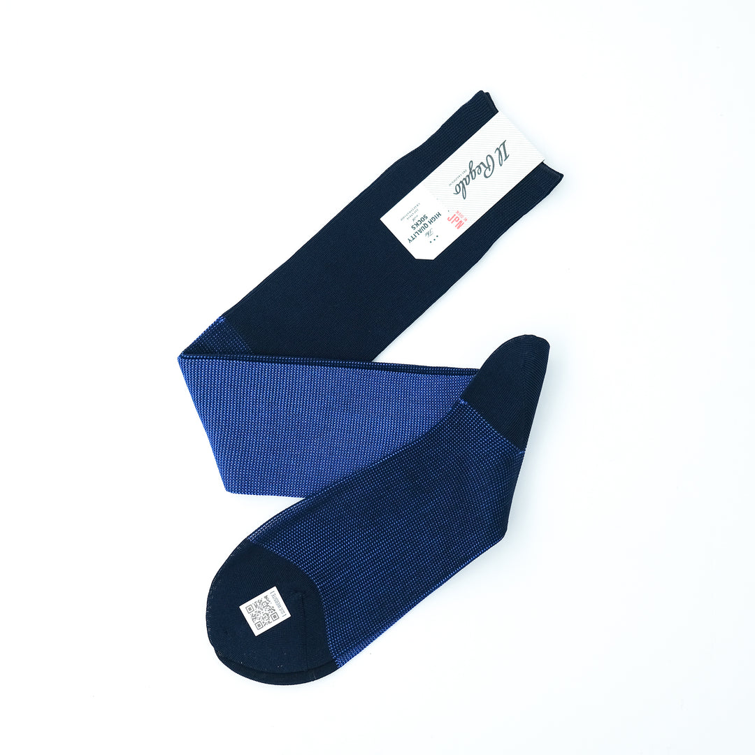 リバーシブルバイカラーロングホーズ NAVY&BLUE