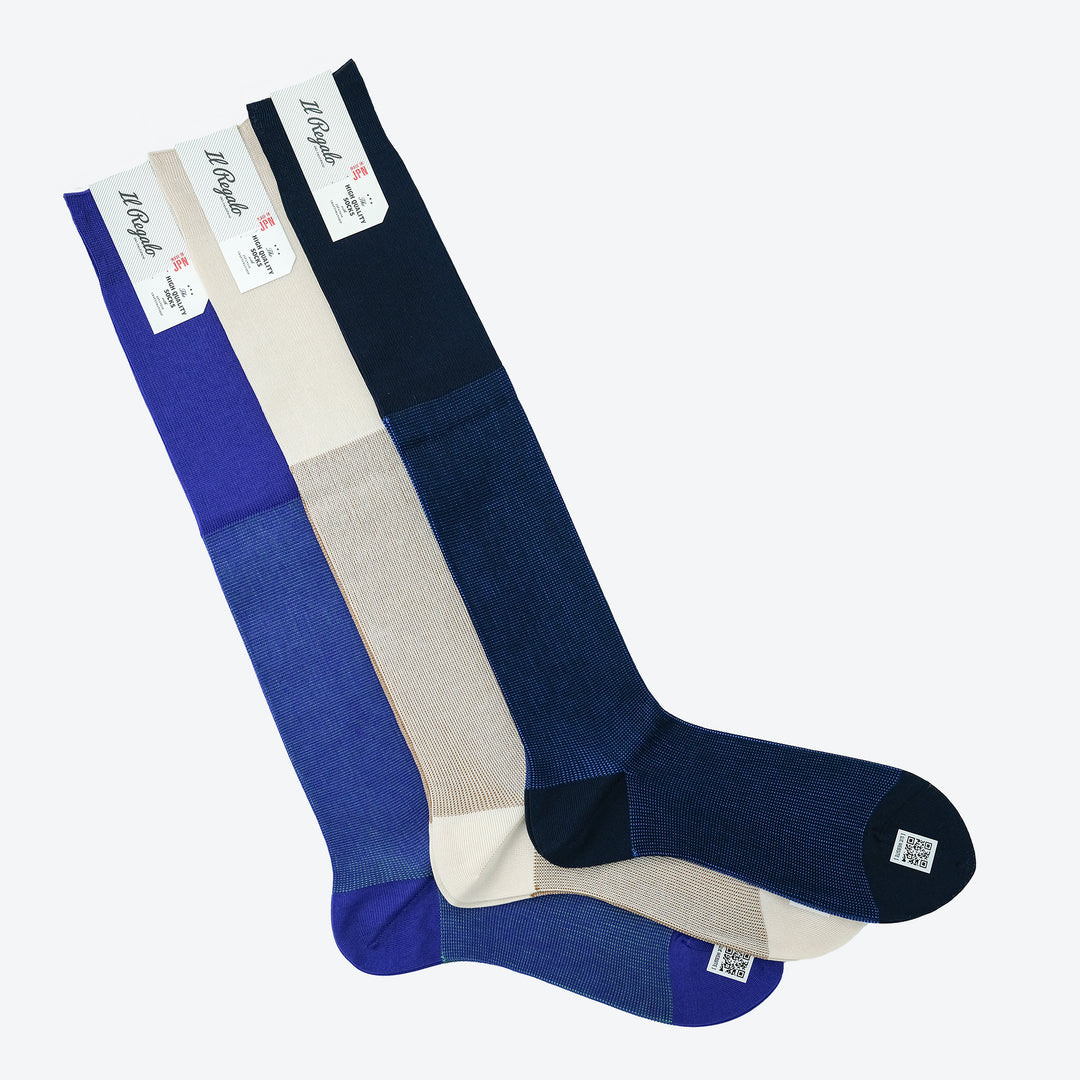 リバーシブルバイカラーロングホーズ NAVY&BLUE