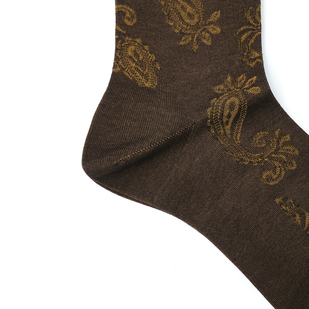 ペイズリーソックス BROWN