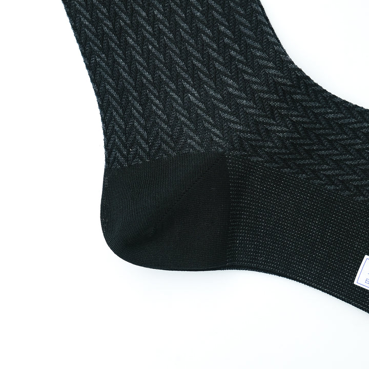 ヘリンボーンロングホーズ BLACK