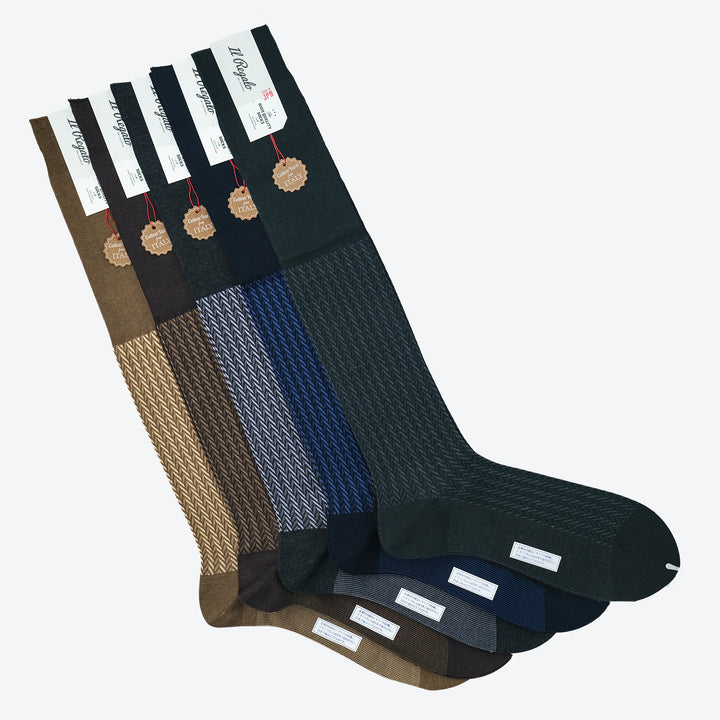 ヘリンボーンロングホーズ BLACK