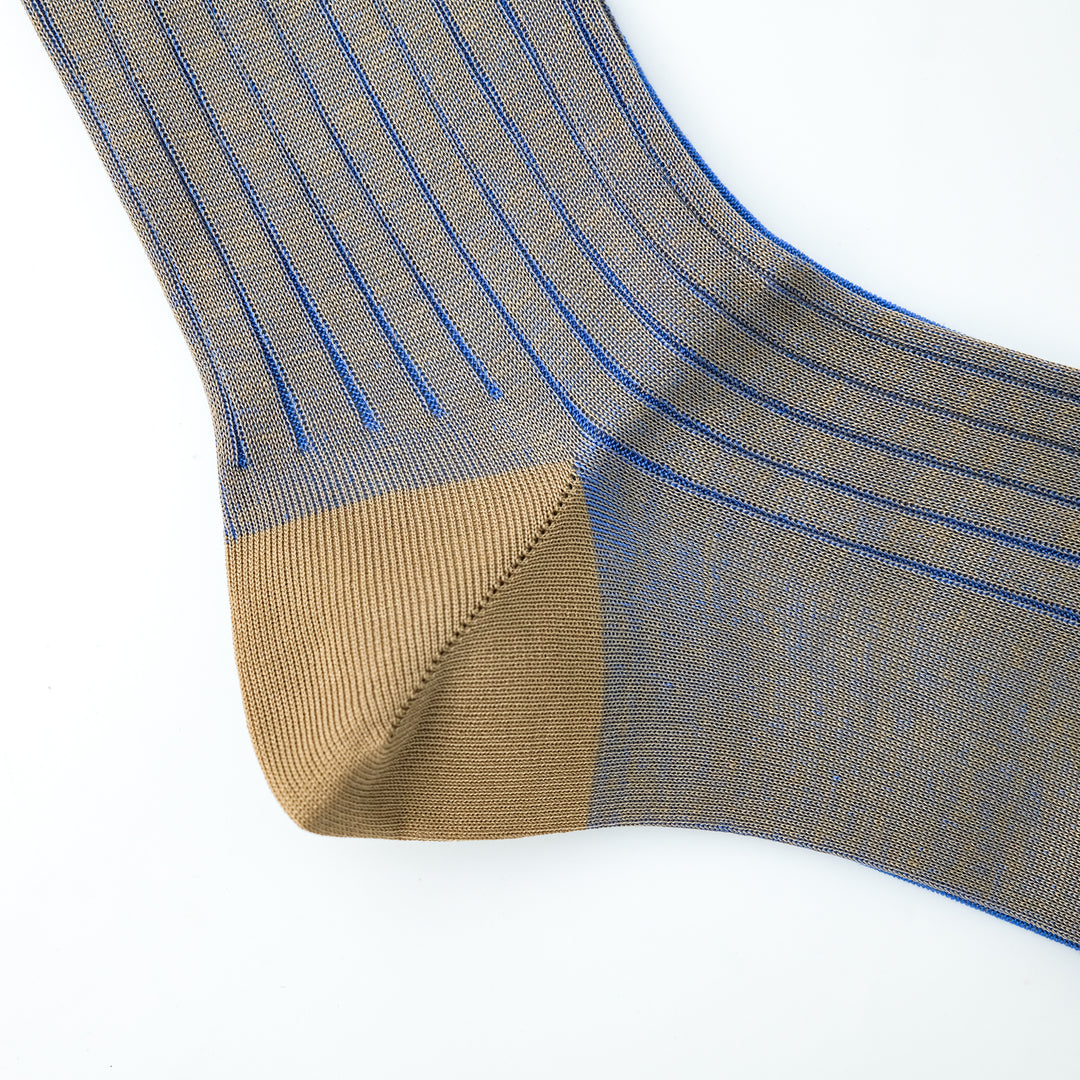 リバーシブルロングホーズ TAN&BLUE