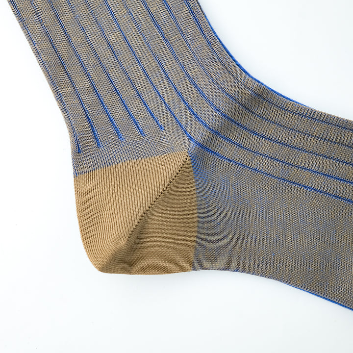 リバーシブルロングホーズ TAN&BLUE