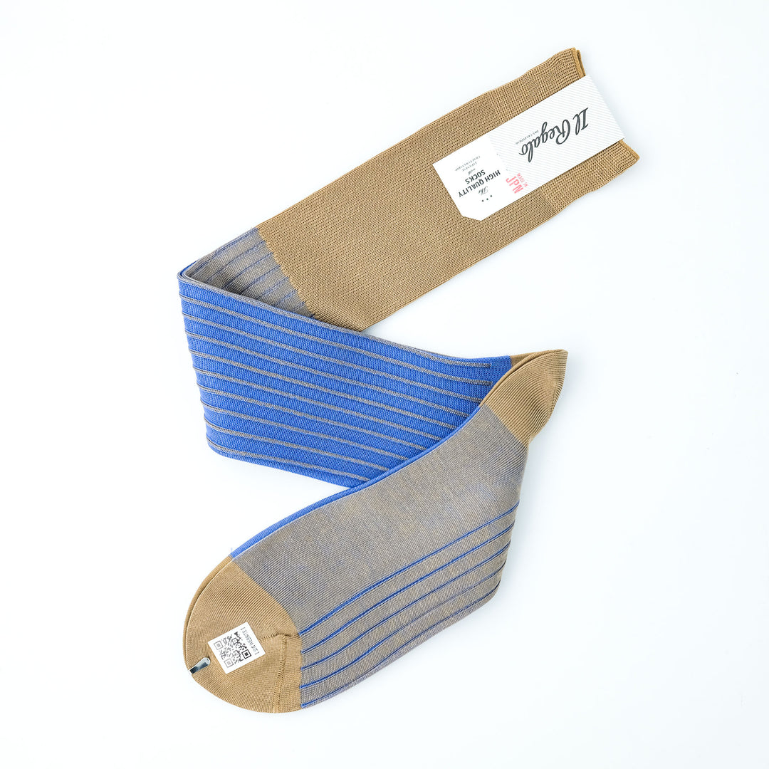 リバーシブルロングホーズ TAN&BLUE