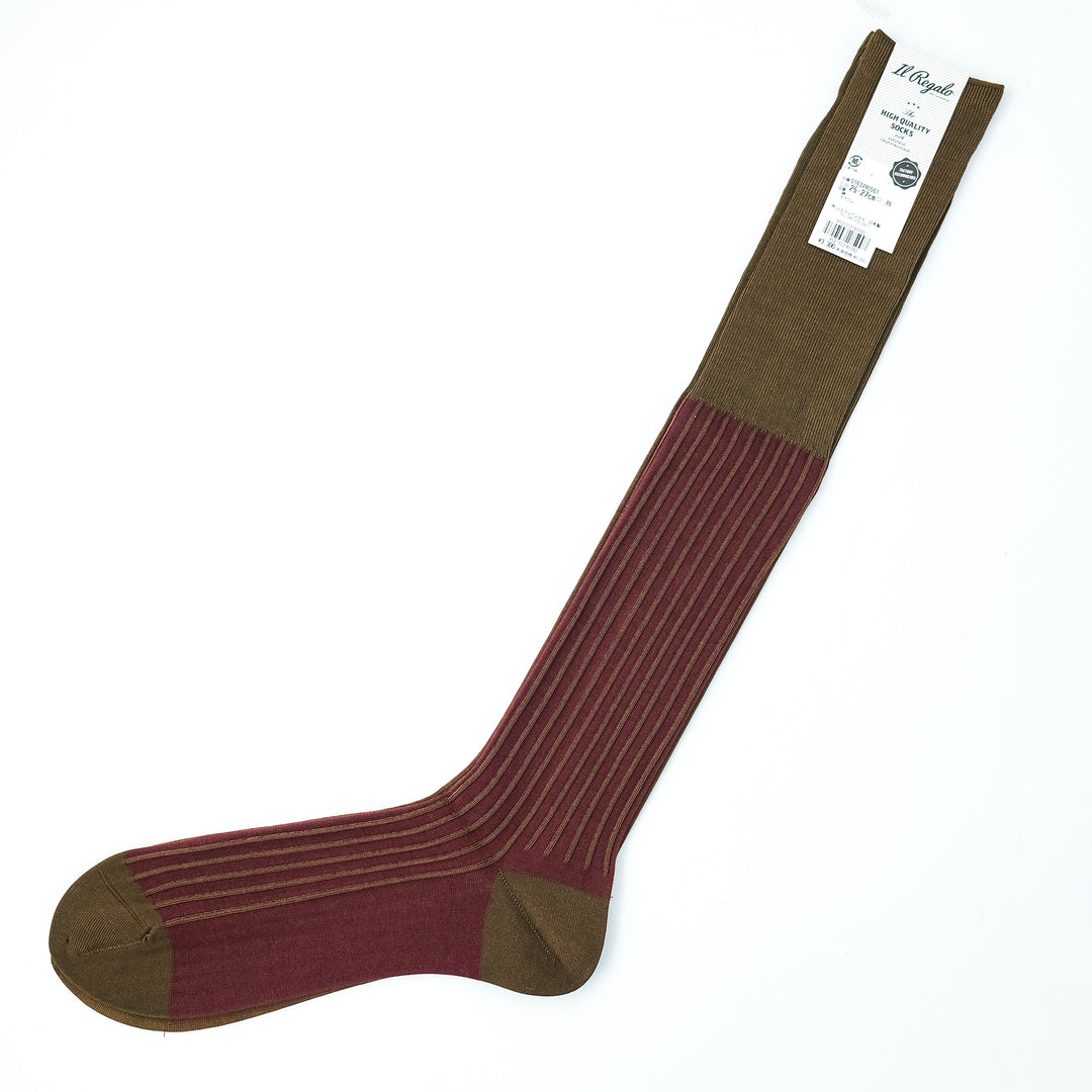 リバーシブルロングホーズ BROWN&BURGUNDY