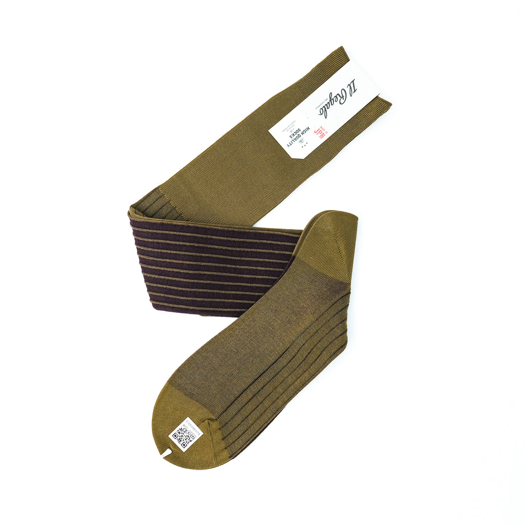 リバーシブルロングホーズ OLIVE&BURGUNDY