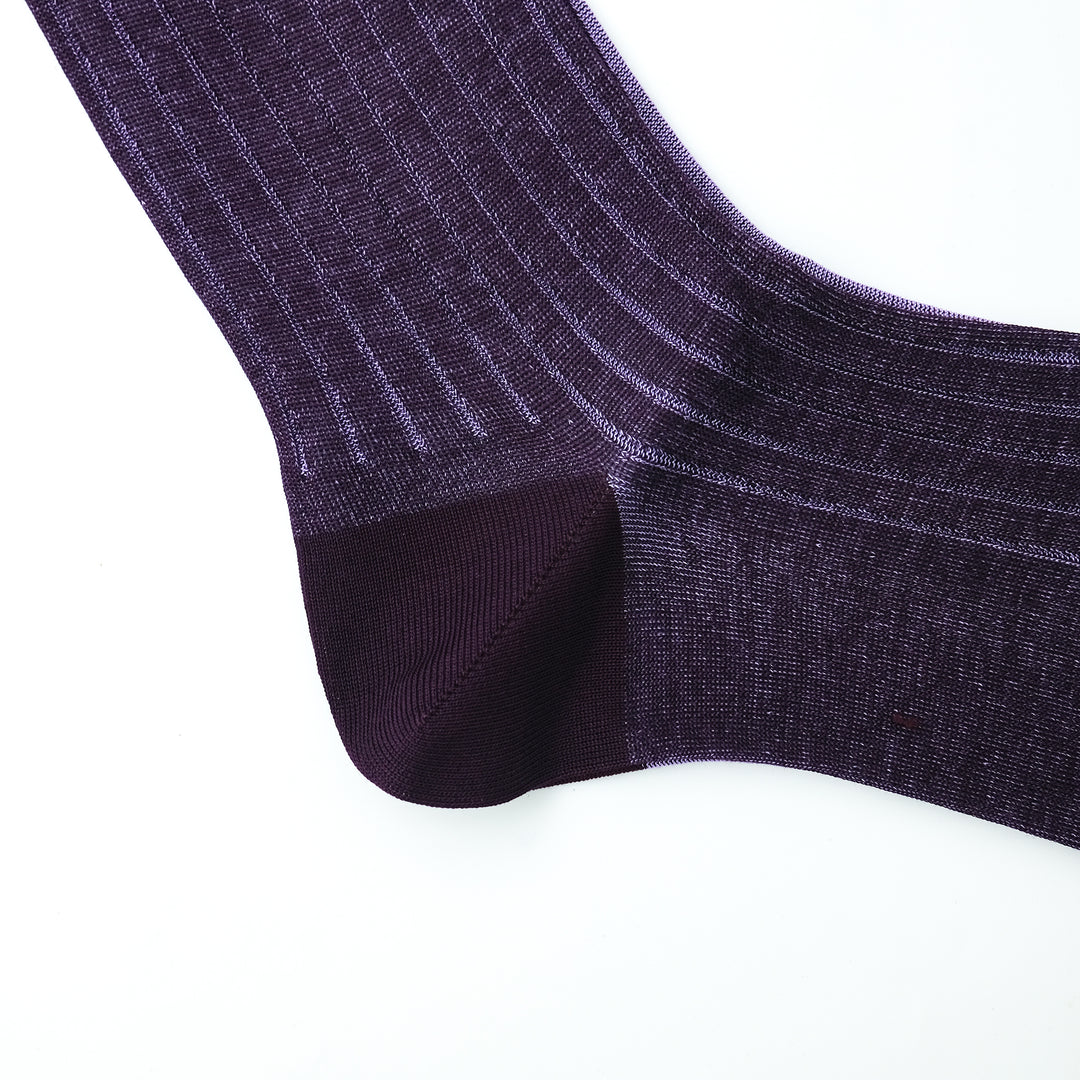 リバーシブルロングホーズ BURGUNDY&MAUVE