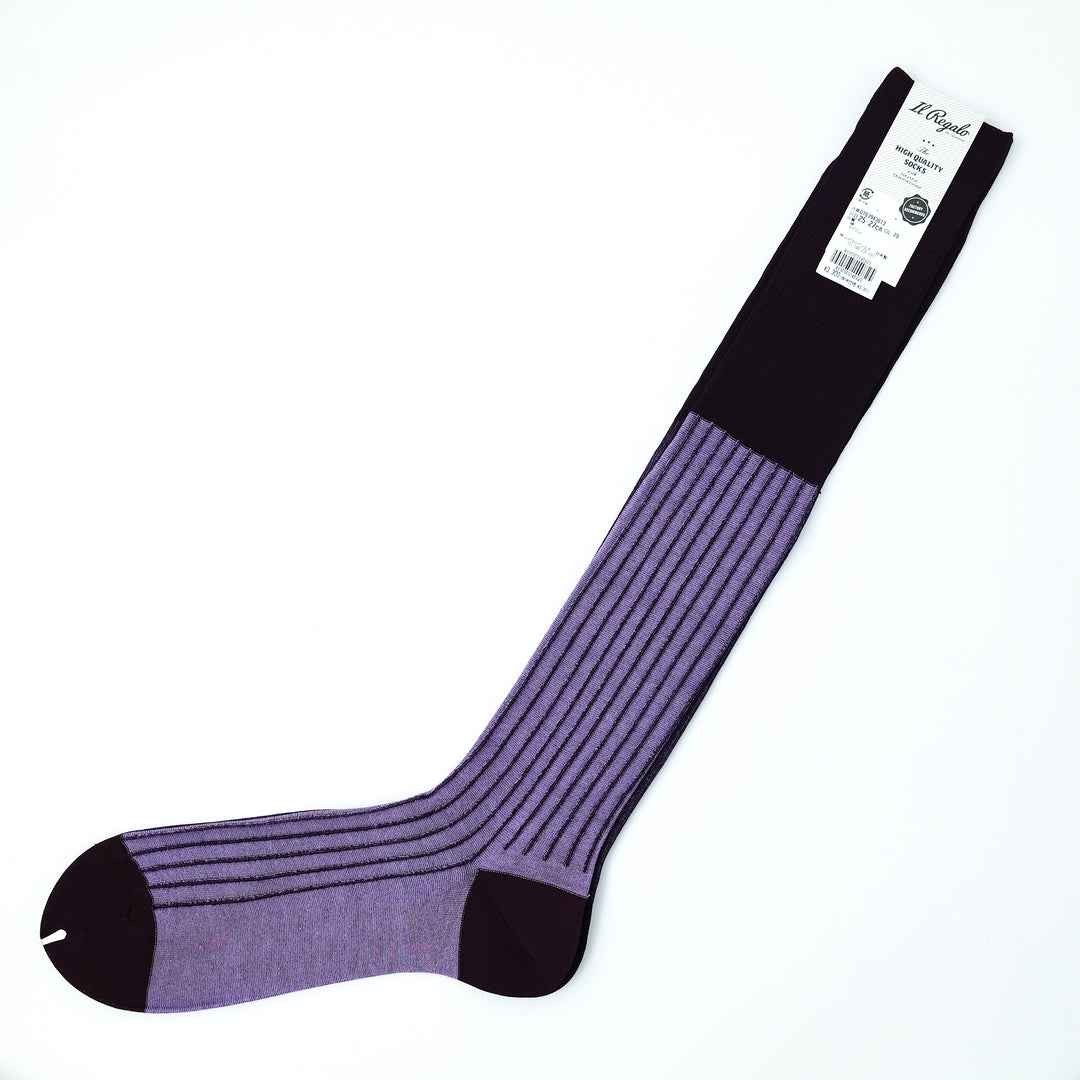 リバーシブルロングホーズ BURGUNDY&MAUVE