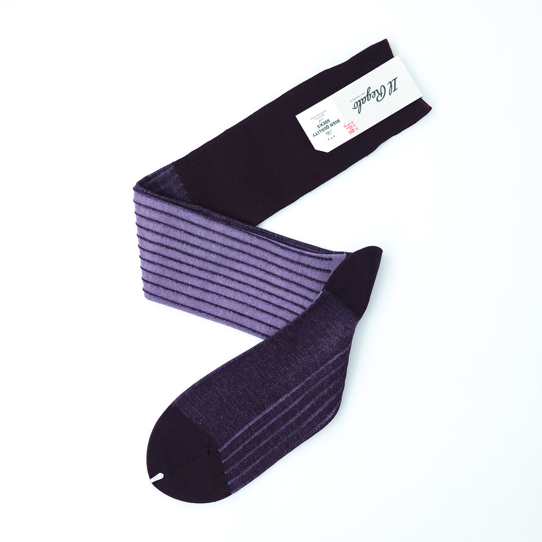 リバーシブルロングホーズ BURGUNDY&MAUVE