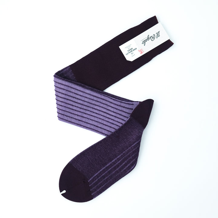 リバーシブルロングホーズ BURGUNDY&MAUVE