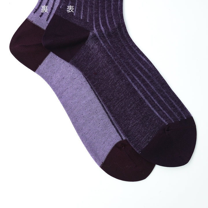 リバーシブルロングホーズ BURGUNDY&MAUVE