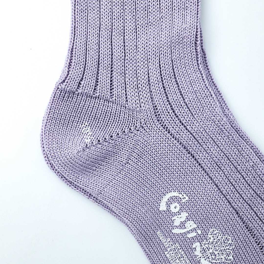 【MENS】MERCERISED COTTON 3×1 RIB SOCKS PURPLE LIGHT