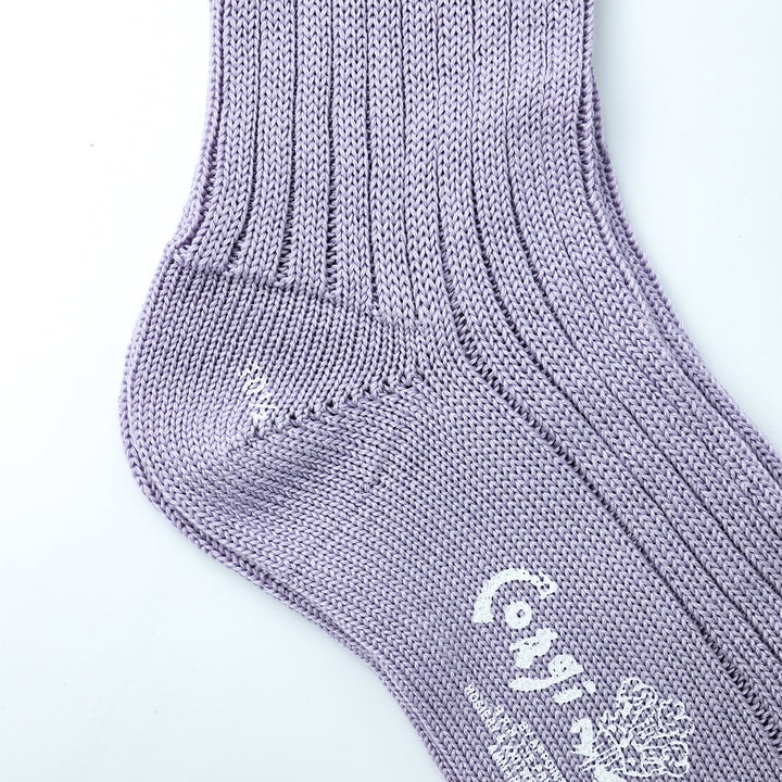 【MENS】MERCERISED COTTON 3×1 RIB SOCKS PURPLE LIGHT