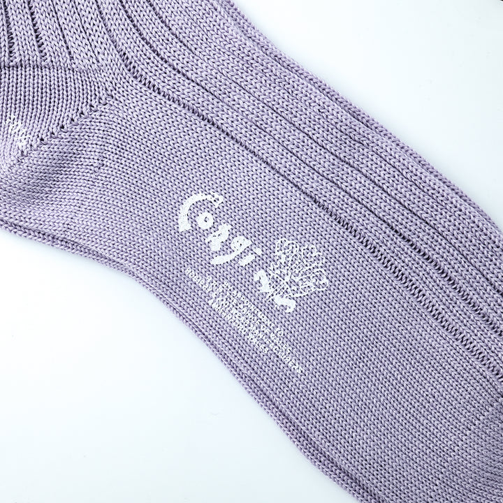 【MENS】MERCERISED COTTON 3×1 RIB SOCKS PURPLE LIGHT