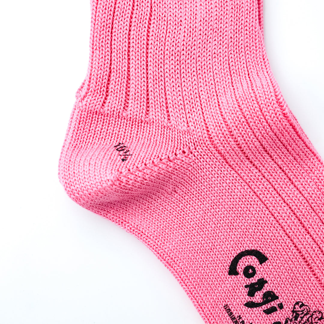 【MENS】MERCERISED COTTON 3×1 RIB SOCKS PINK