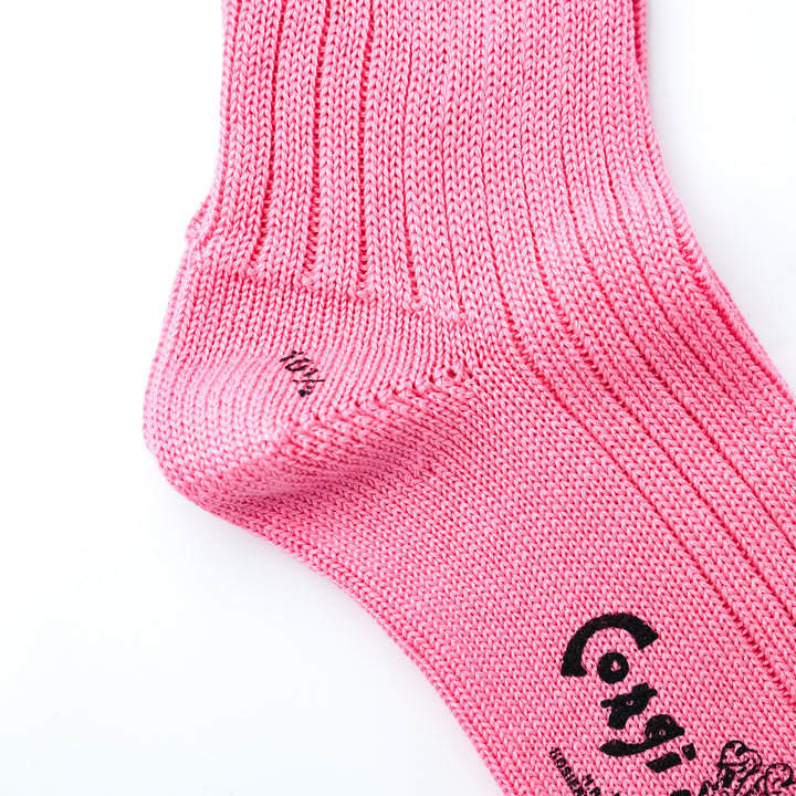 【MENS】MERCERISED COTTON 3×1 RIB SOCKS PINK