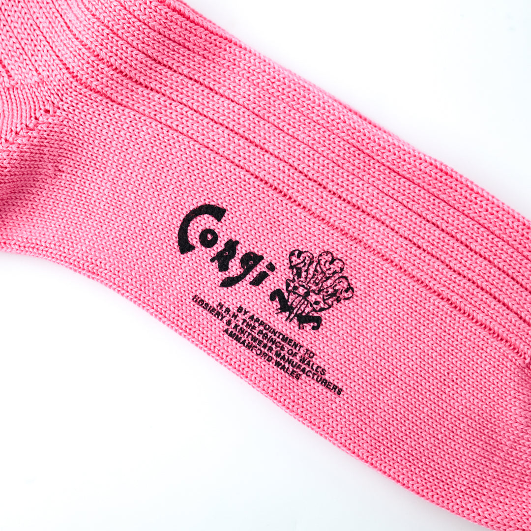 【MENS】MERCERISED COTTON 3×1 RIB SOCKS PINK
