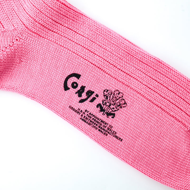【MENS】MERCERISED COTTON 3×1 RIB SOCKS PINK