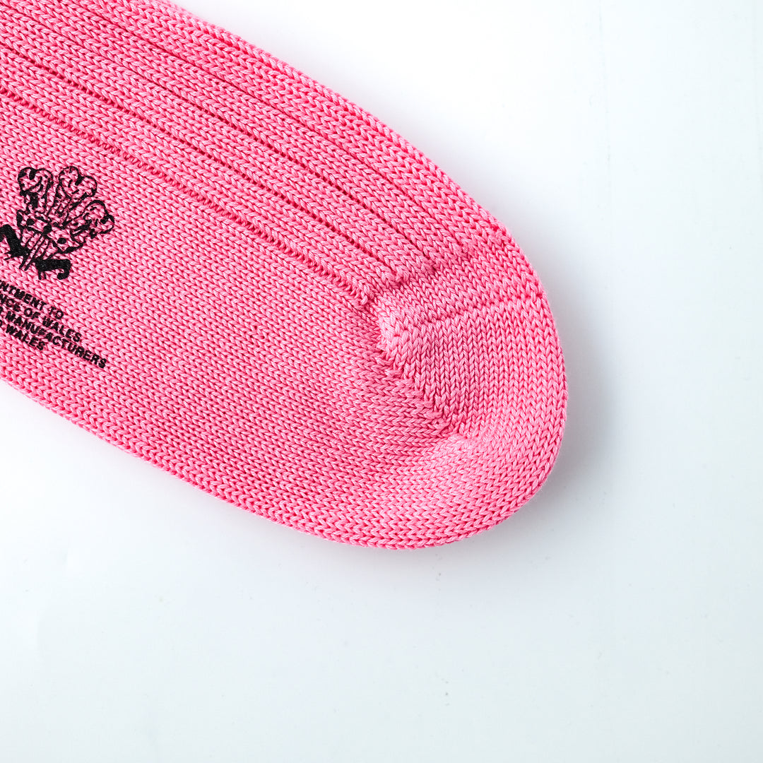 【MENS】MERCERISED COTTON 3×1 RIB SOCKS PINK
