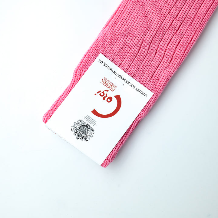 【MENS】MERCERISED COTTON 3×1 RIB SOCKS PINK
