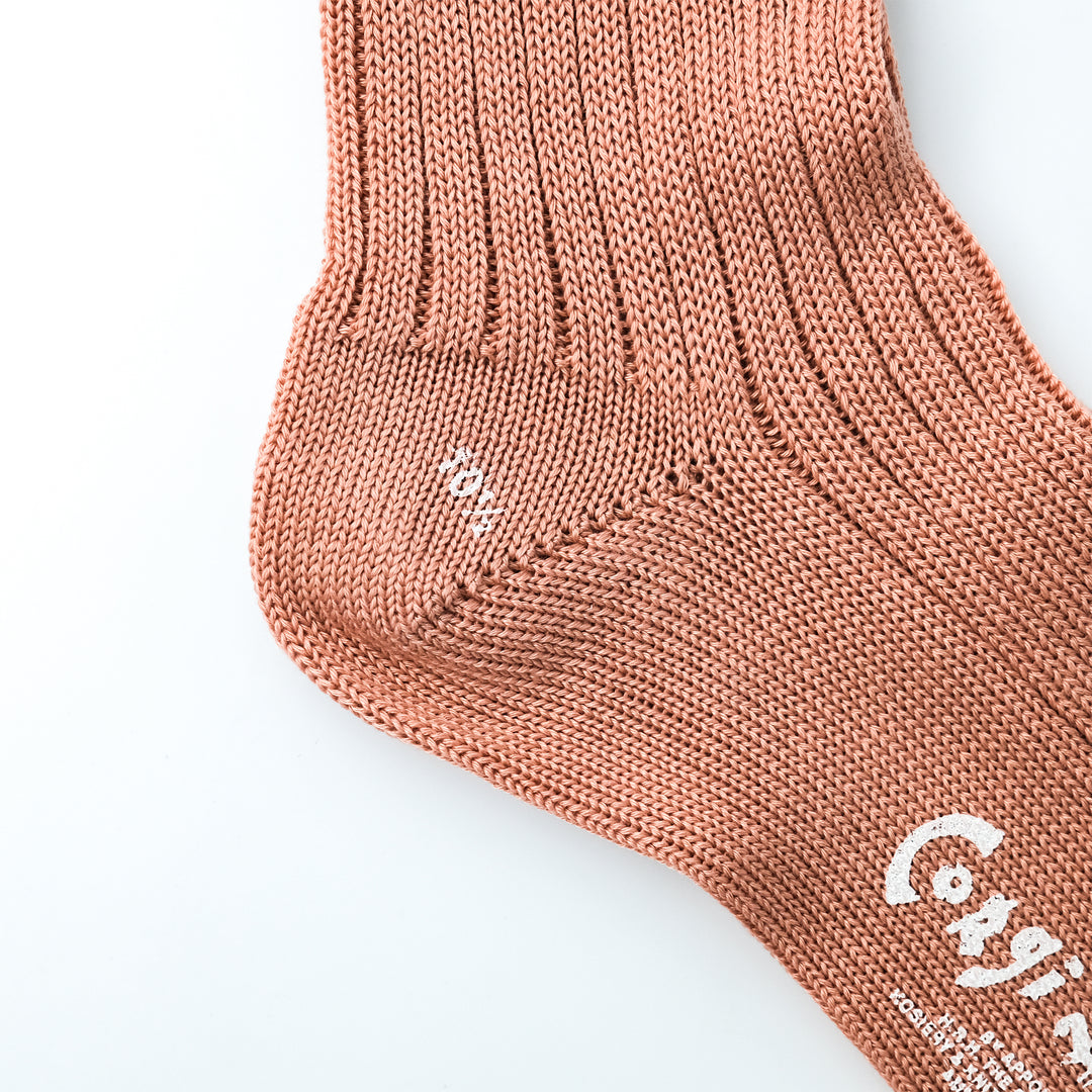【MENS】MERCERISED COTTON 3×1 RIB SOCKS ROSE DUST