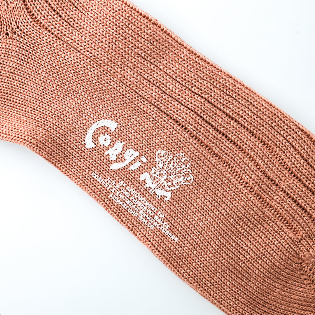 【MENS】MERCERISED COTTON 3×1 RIB SOCKS ROSE DUST