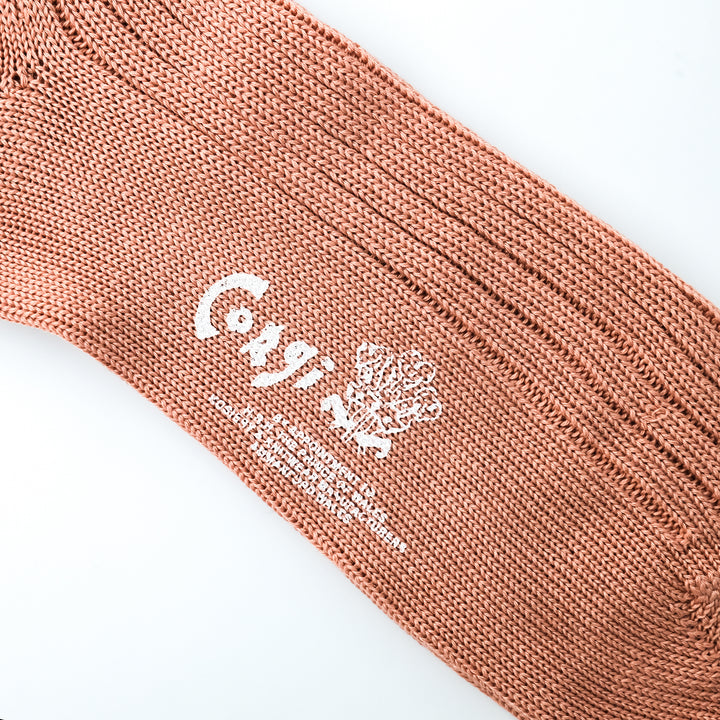 【MENS】MERCERISED COTTON 3×1 RIB SOCKS ROSE DUST