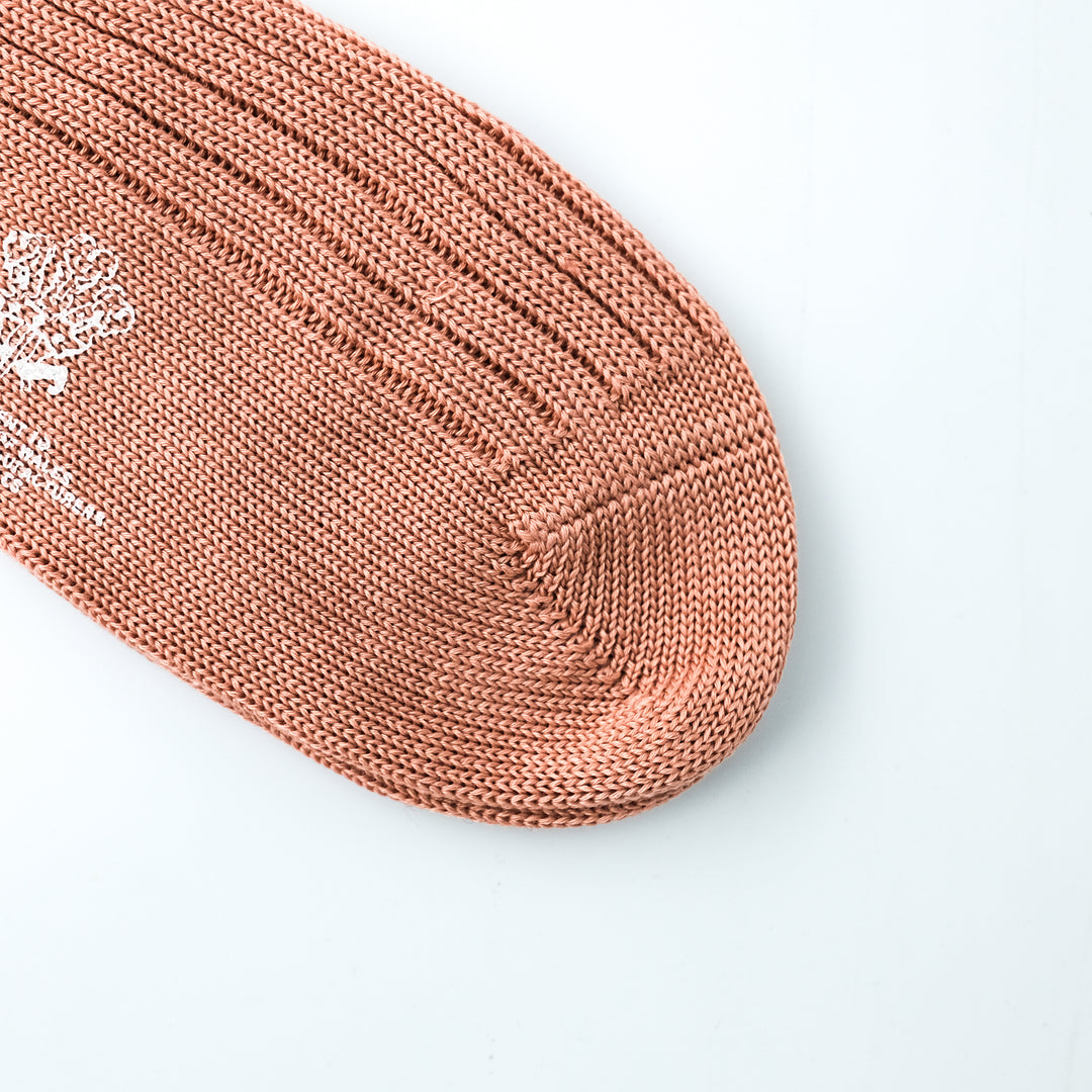 【MENS】MERCERISED COTTON 3×1 RIB SOCKS ROSE DUST