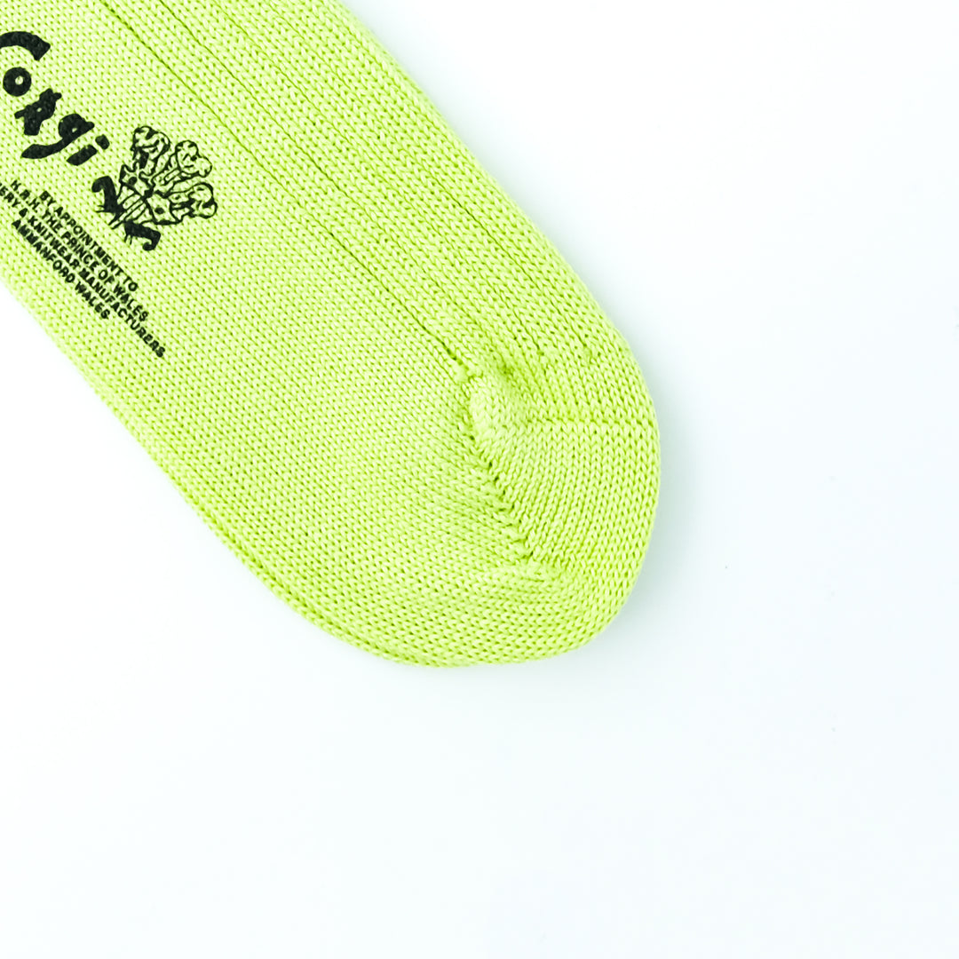 【MENS】MERCERISED COTTON 3×1 RIB SOCKS LIME