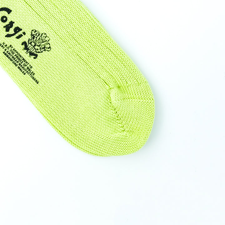 【MENS】MERCERISED COTTON 3×1 RIB SOCKS LIME