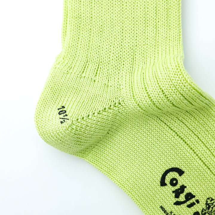 【MENS】MERCERISED COTTON 3×1 RIB SOCKS LIME