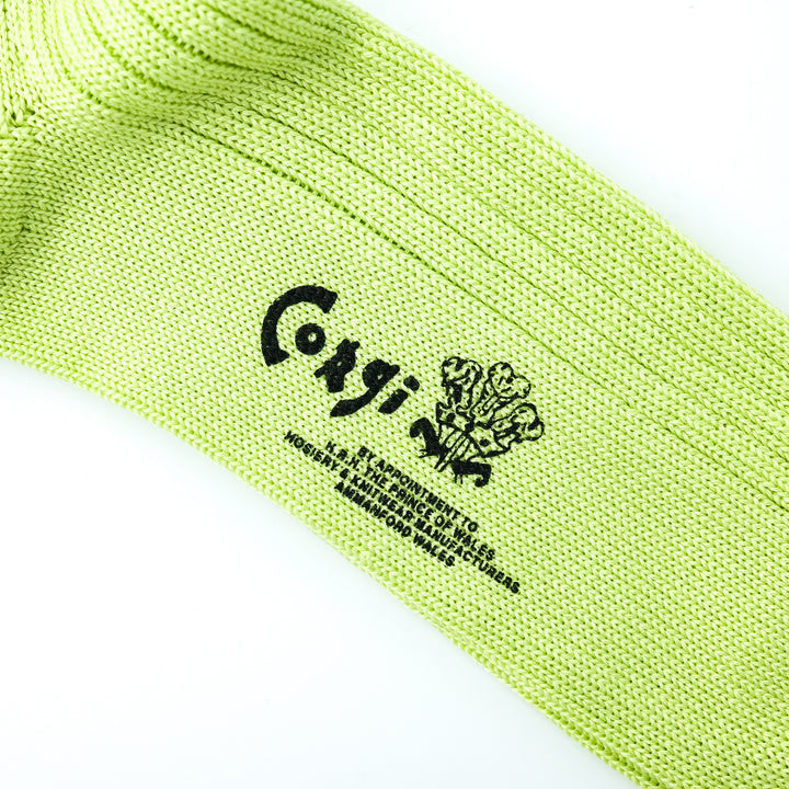 【MENS】MERCERISED COTTON 3×1 RIB SOCKS LIME