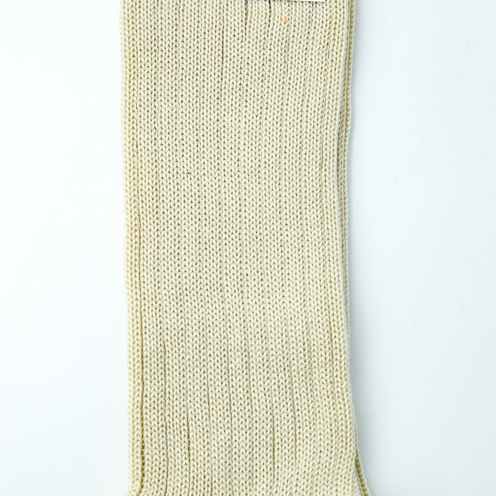 【MENS】MERCERISED COTTON 3×1 RIB SOCKS WHITE YELLOW