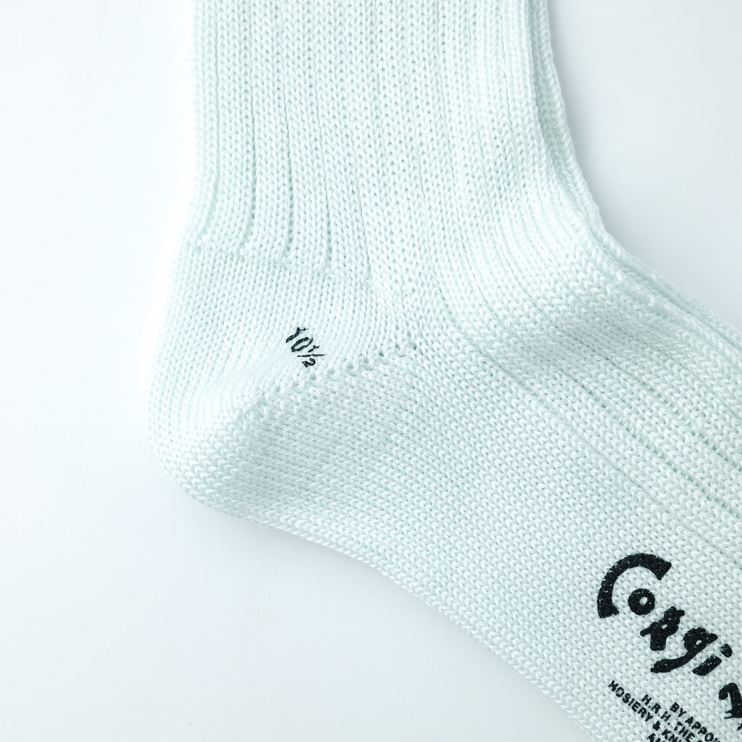 【MENS】MERCERISED COTTON 3×1 RIB SOCKS CLOUD