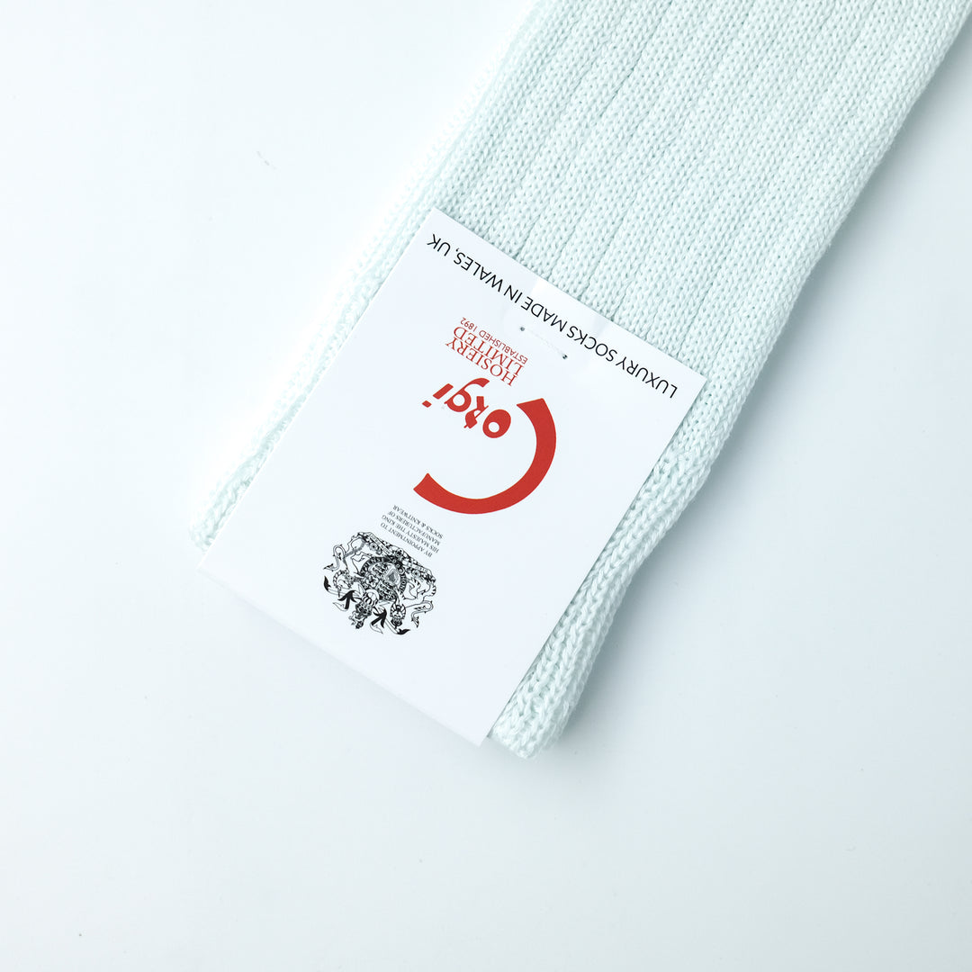 【MENS】MERCERISED COTTON 3×1 RIB SOCKS CLOUD