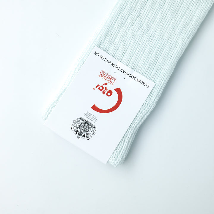 【MENS】MERCERISED COTTON 3×1 RIB SOCKS CLOUD