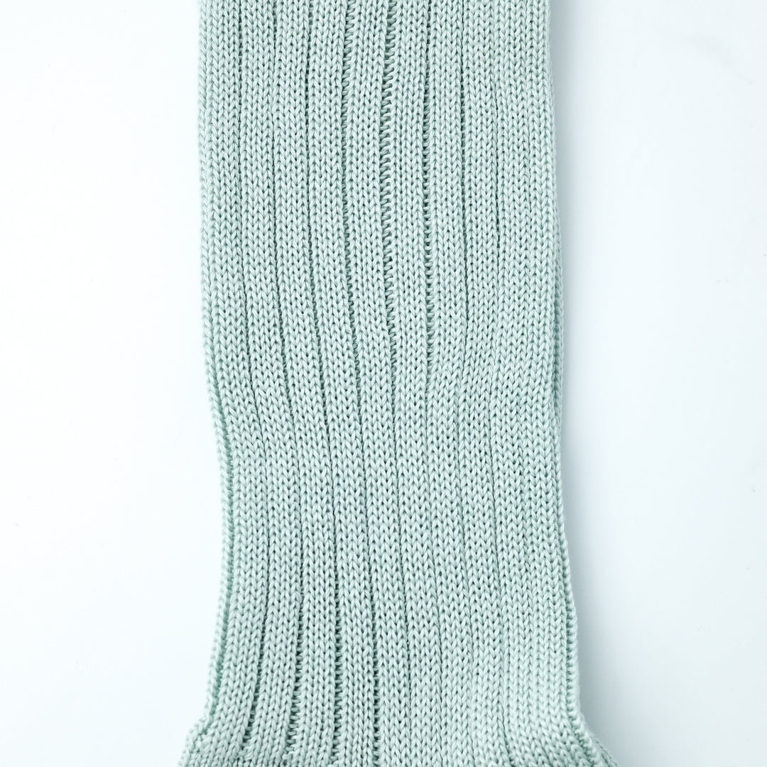 【MENS】MERCERISED COTTON 3×1 RIB SOCKS PALE GREEN