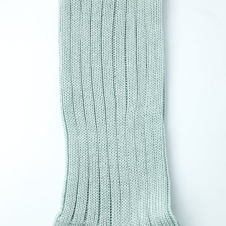 【MENS】MERCERISED COTTON 3×1 RIB SOCKS PALE GREEN