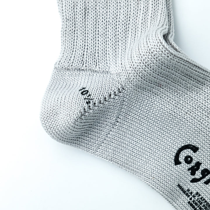 【MENS】MERCERISED COTTON 3×1 RIB SOCKS WHITE BLUE