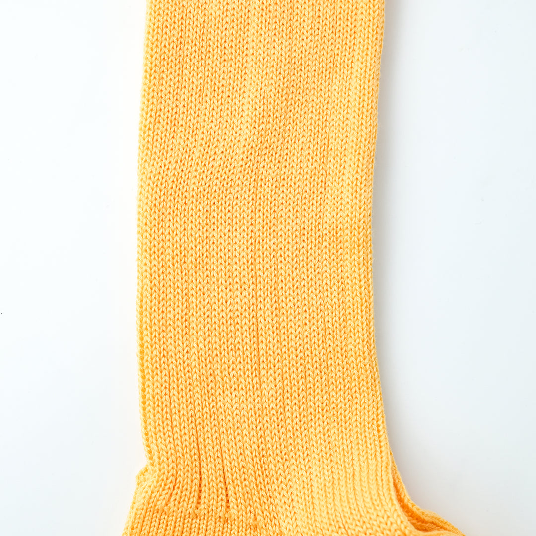 【MENS】MERCERISED COTTON 3×1 RIB SOCKS CREAM YELLOW